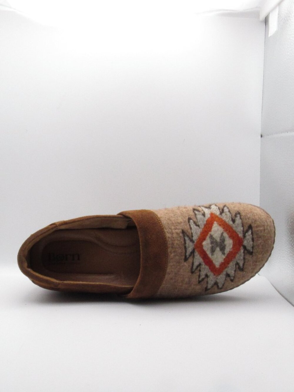 Born Brown/Red Bandy Women's Aztec Clogs Size 11 Leather and Fabric - Picture 11 of 15